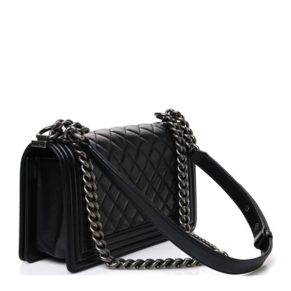 Chanel Lambskin Quilted Medium Boy Flap Black 3 of 11