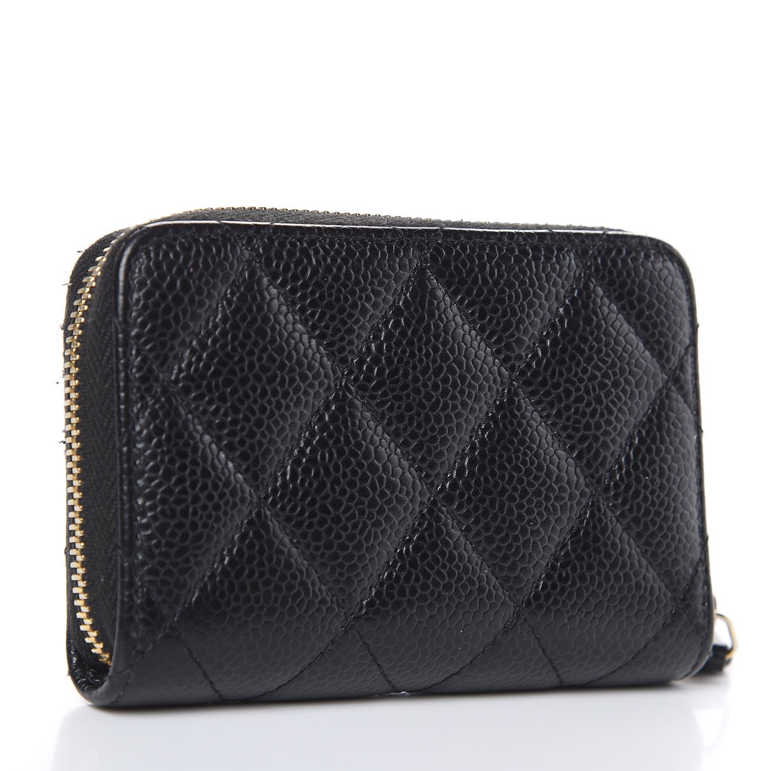 Chanel Caviar Quilted Zip Coin Purse Black 3 of 8
