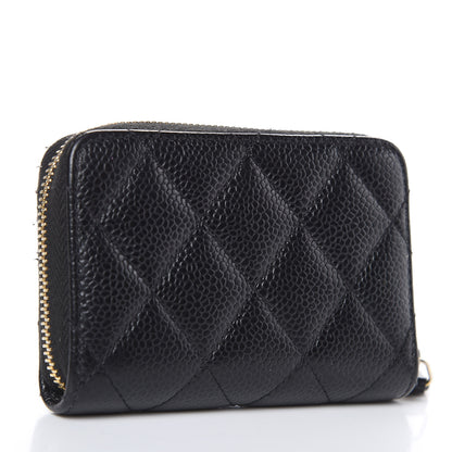 Chanel Caviar Quilted Zip Coin Purse Black 3 of 8