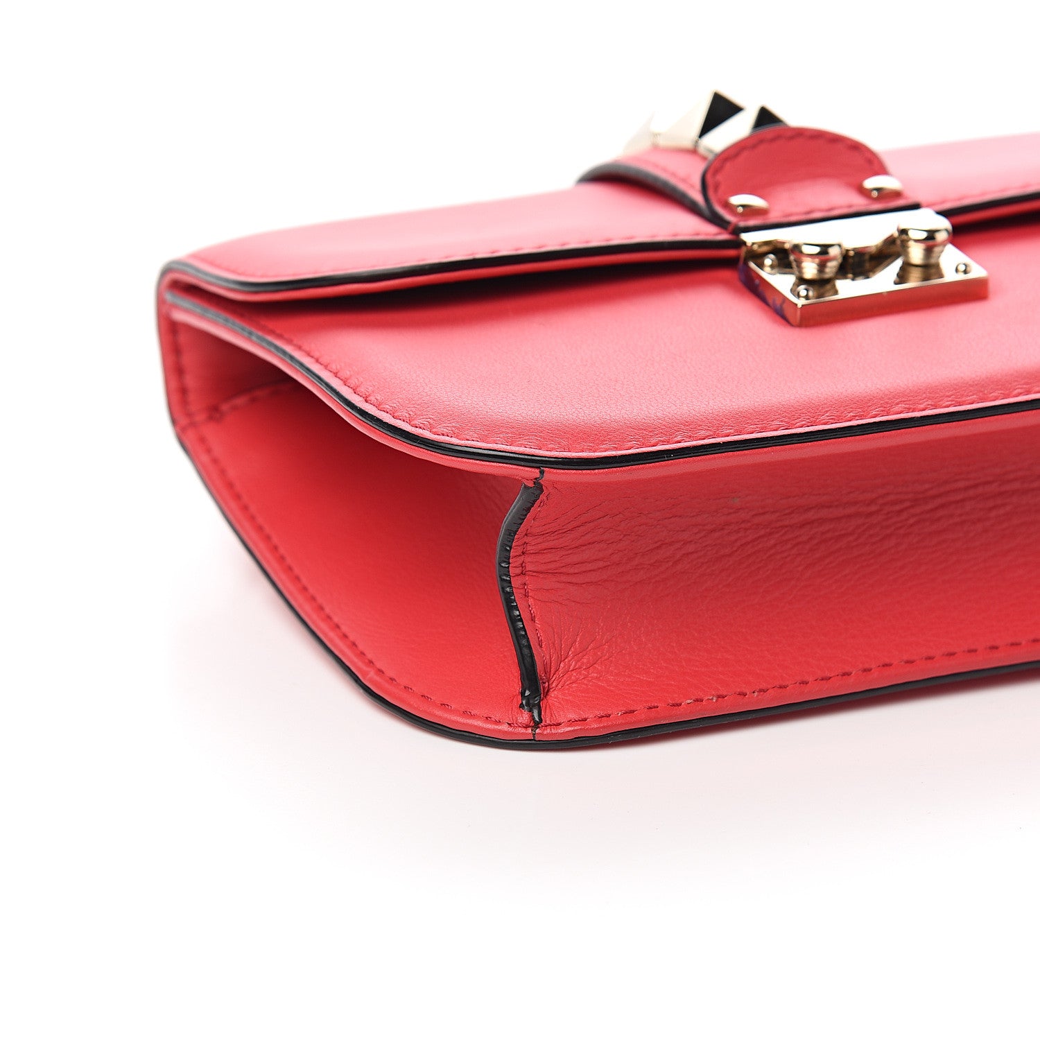 Valentino Garavani Vitello Small Glam Lock Rockstud Flap Red 6 of 8