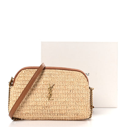 Saint Laurent Raffia Calfskin Gaby Crossbody Bag Natural Brick 11 of 11