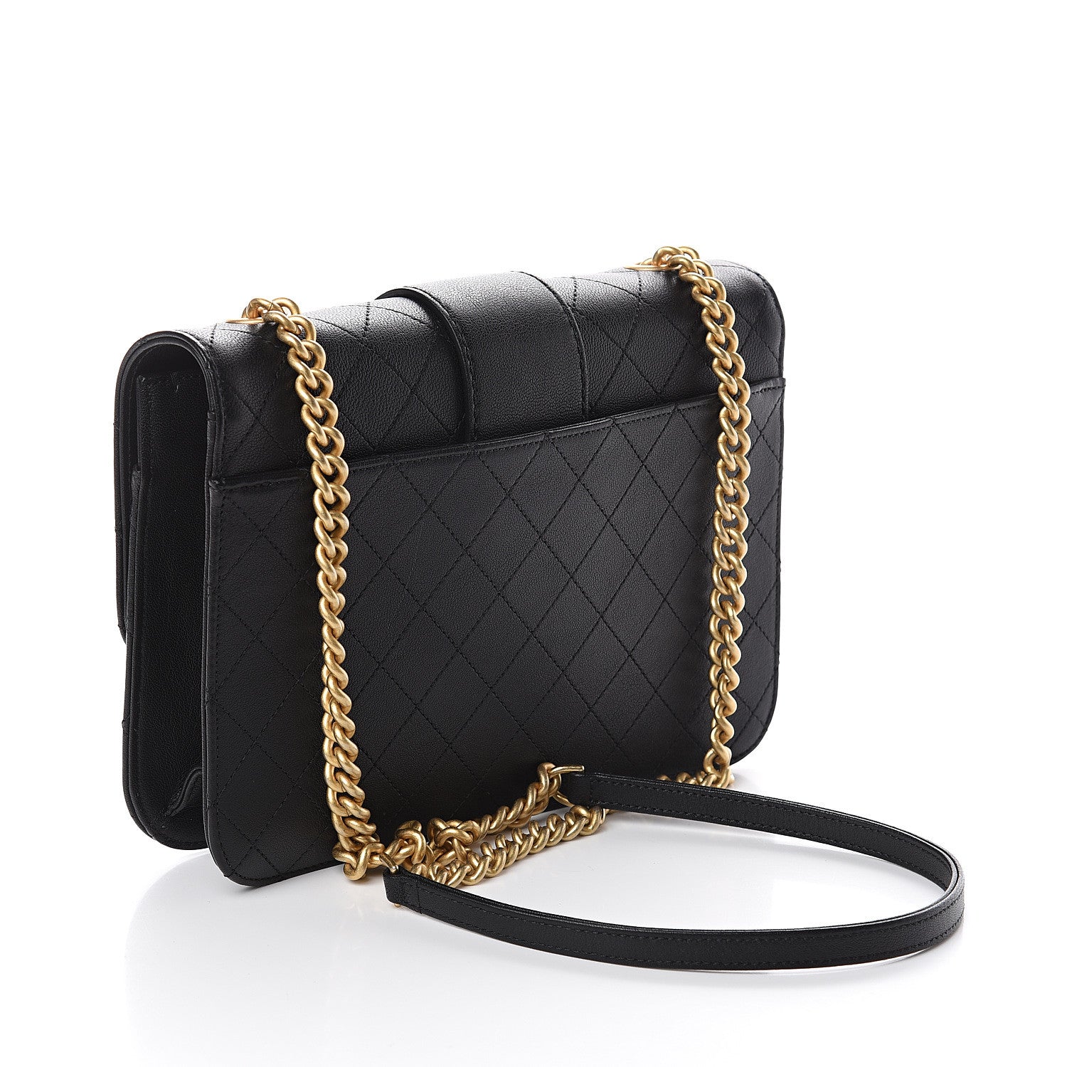 Chanel Goatskin Stitched Flap Bag Black 2 of 9