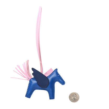Hermes Milo Lambskin Grigri Rodeo Pegase Horse Bag Charm PM Bleu France Mauve Sylvestre Bleu Saphir 2 of 4