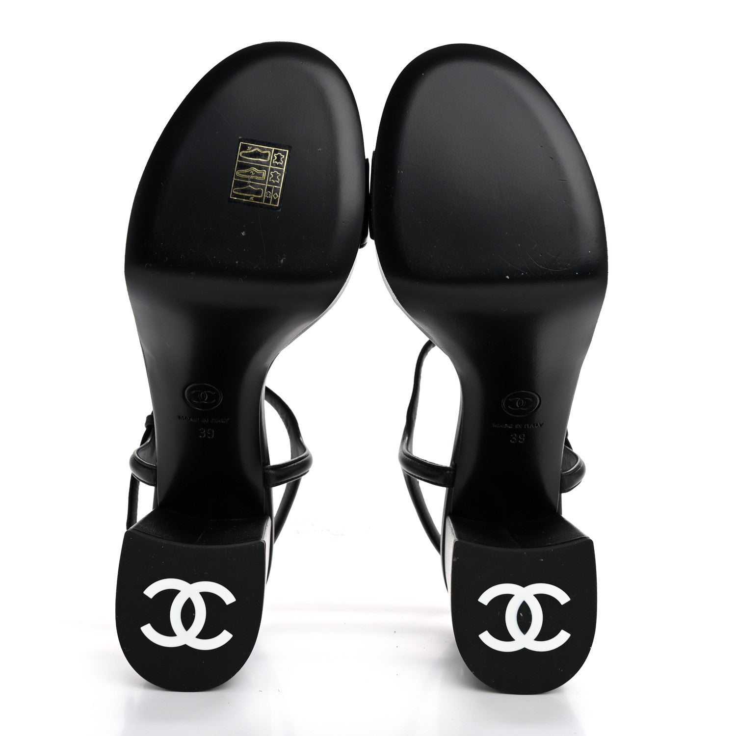 Chanel Lambskin Logo Platform Sandals 39 Black 6 of 11