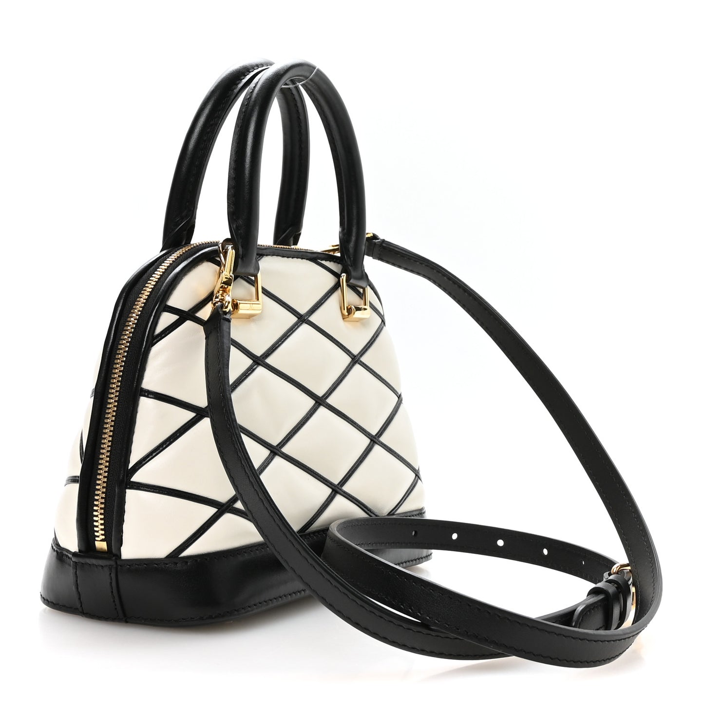 Lambskin Malletage Alma BB Black White
