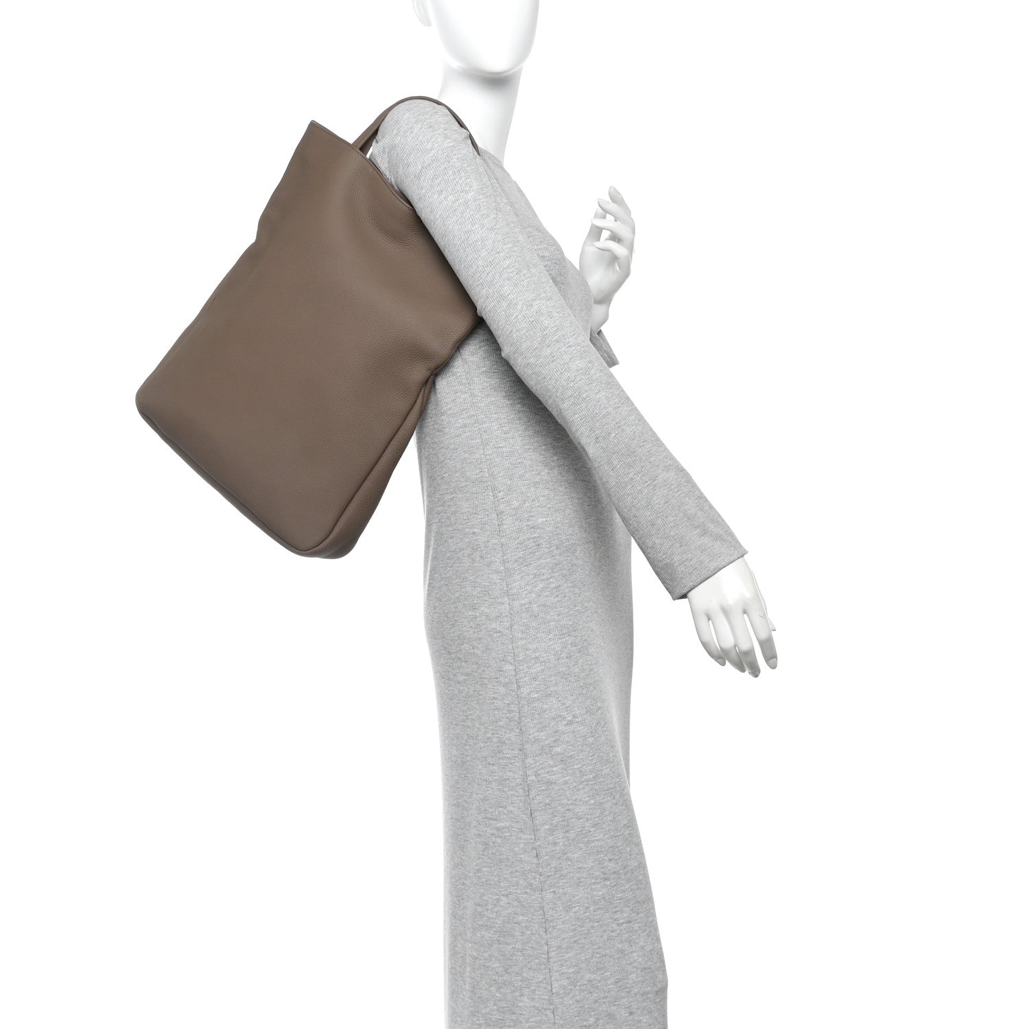 The Row Matte Grained Calfskin Everett Tote  Dove Grey 2 of 9