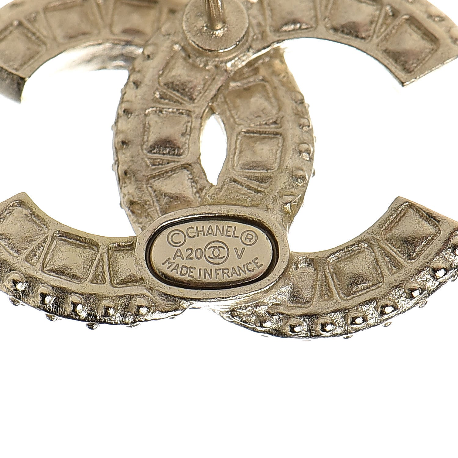 Chanel Crystal CC Earrings Gold 4 of 6