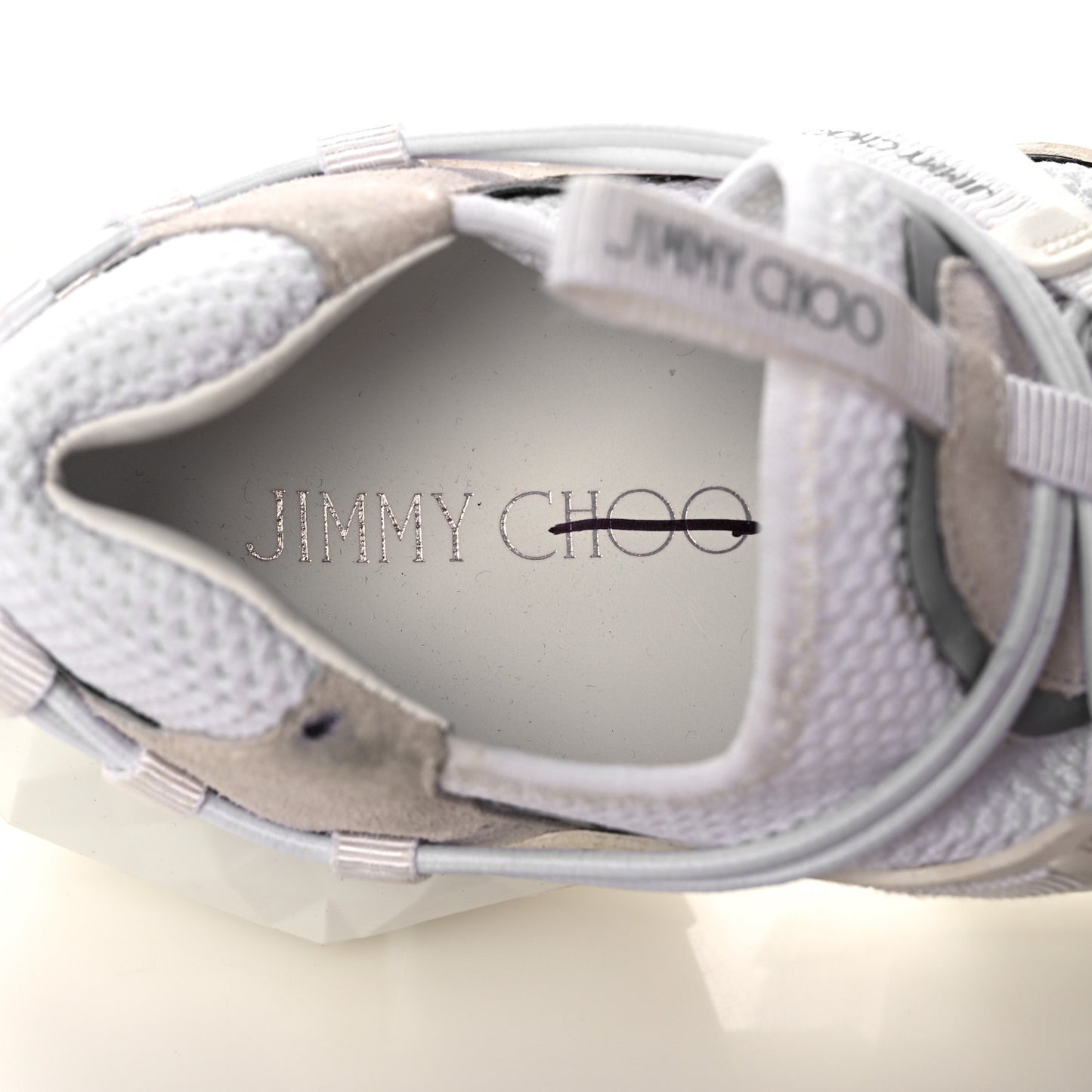 Calfskin Mesh Diamond F Low Top Sneaker 40.5 White Beige