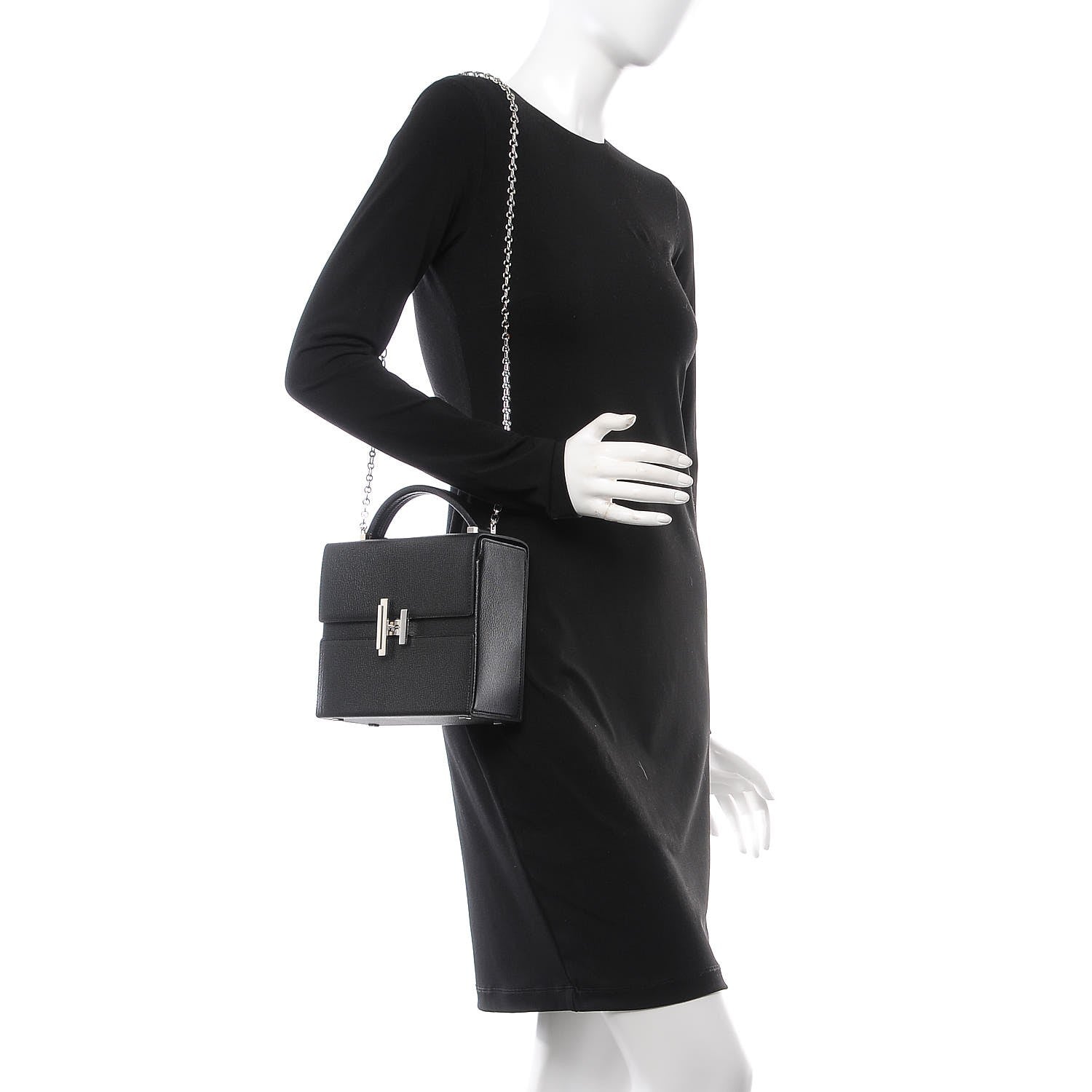 Hermes Chevre Mysore Cinhetic Boxy Top Handle Bag Black 2 of 10