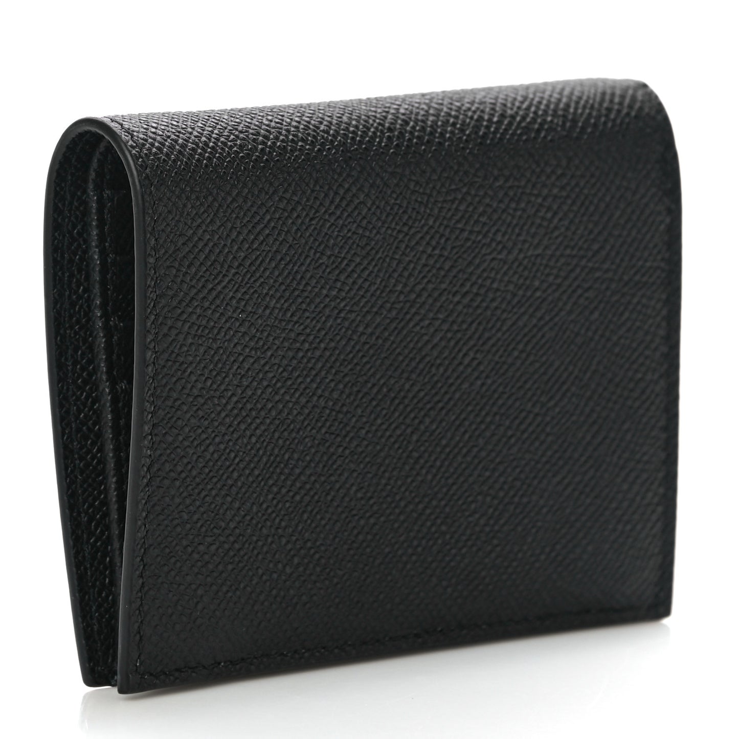 Grained Calfskin Folding Wallet Black