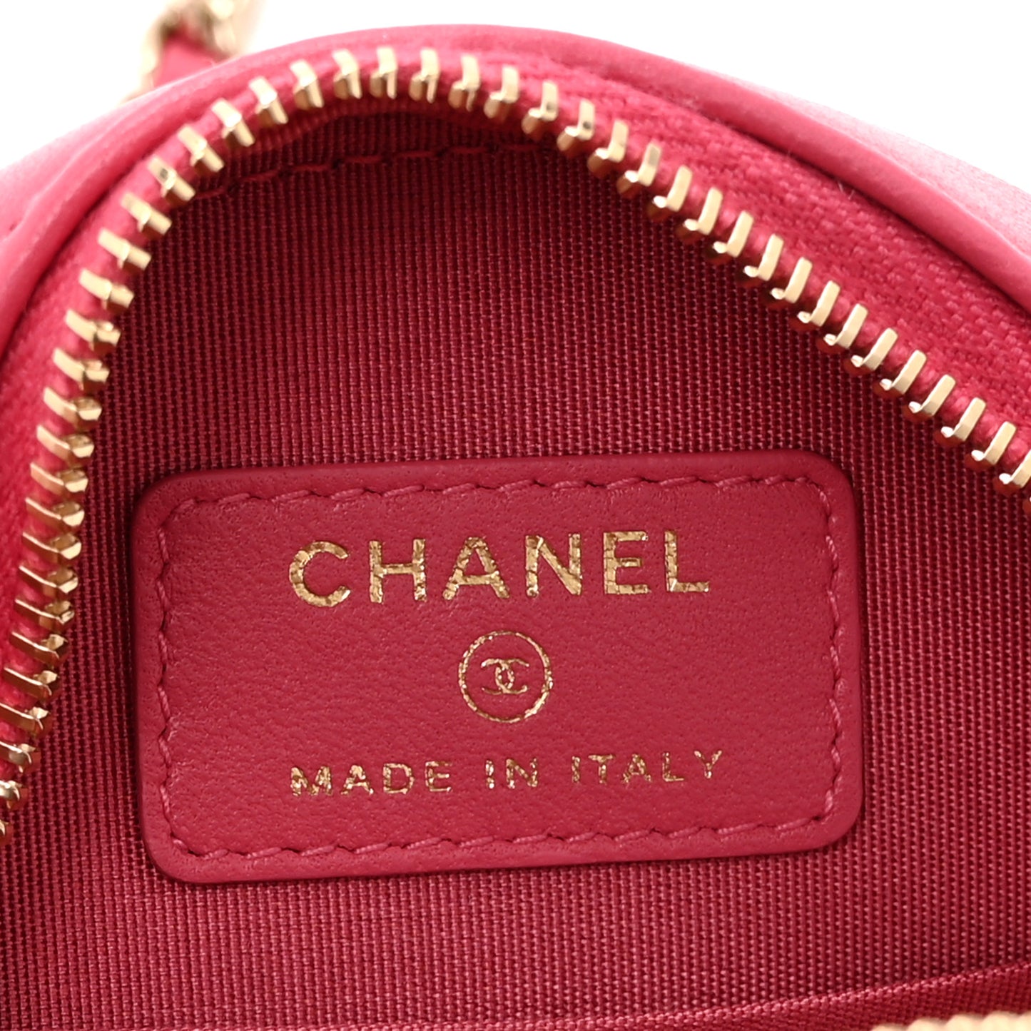 Lambskin Quilted Studded Round Clutch With Chain Dark Pink