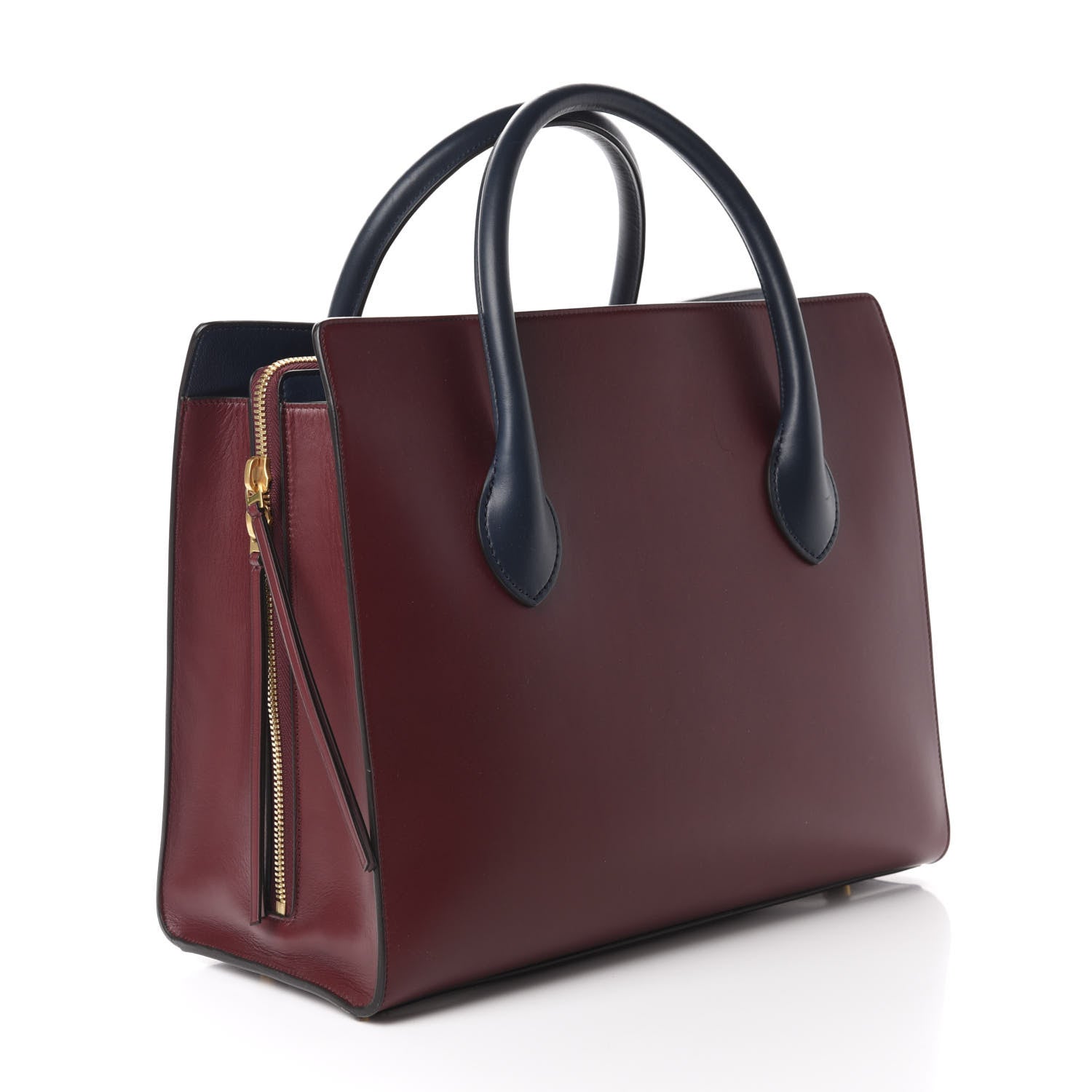 Celine Calfskin Boxy Tote Burgundy 3 of 11