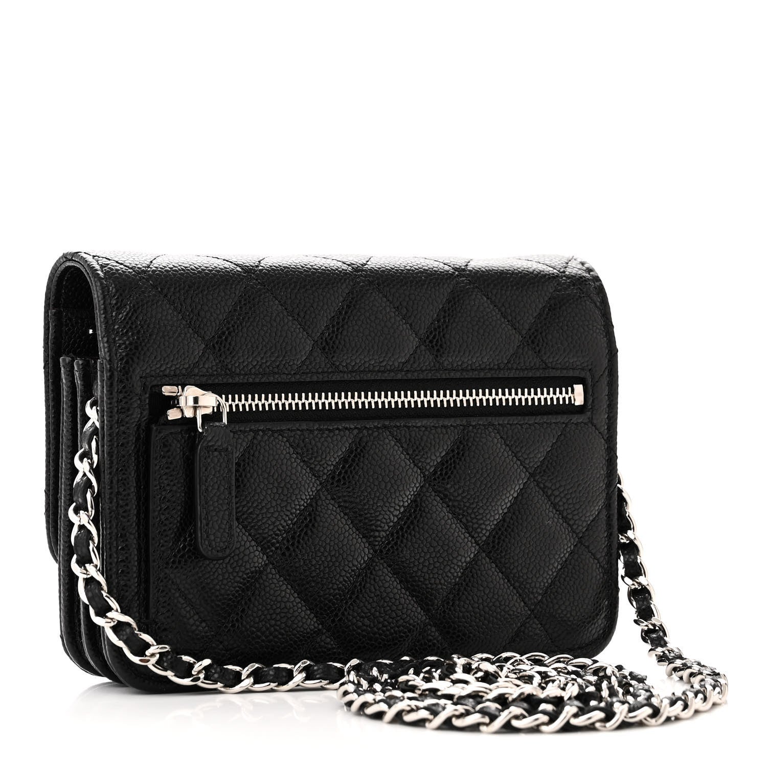 Chanel Caviar Quilted Mini Wallet On Chain WOC Black 3 of 11