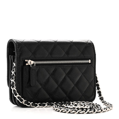 Chanel Caviar Quilted Mini Wallet On Chain WOC Black 3 of 11