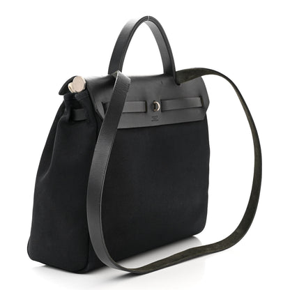 Hermes Toile Vache Calfskin Herbag 30 Black 3 of 13