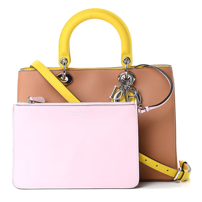 Christian Dior Smooth Calfskin Medium Tri-Color Diorissimo Tote Biscuit Rose 1 of 13