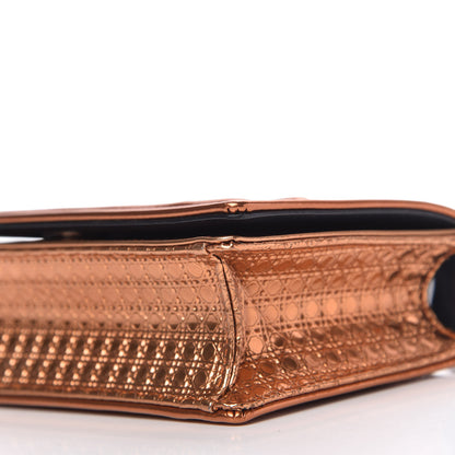 Christian Dior Metallic Patent Micro-Cannage Mini Diorama Flap Bag Orange 7 of 9