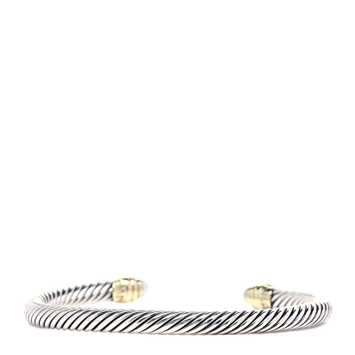 Sterling Silver 14K Yellow Gold Pearl 5mm Cable Classics Petite Color Bracelet