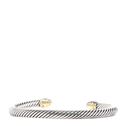 David Yurman Sterling Silver 14K Yellow Gold Pearl 5mm Cable Classics Petite Color Bracelet 3 of 4