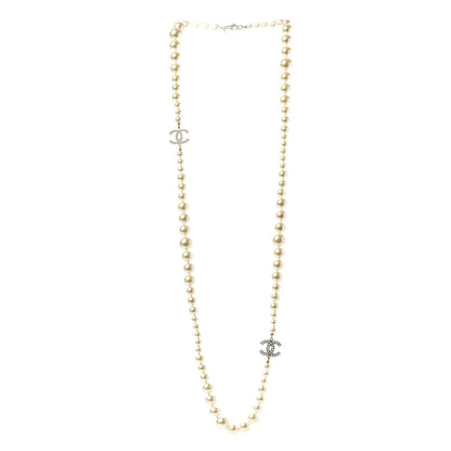 Chanel Graduated Pearl CC Long Necklace Light Gold 3 of 5