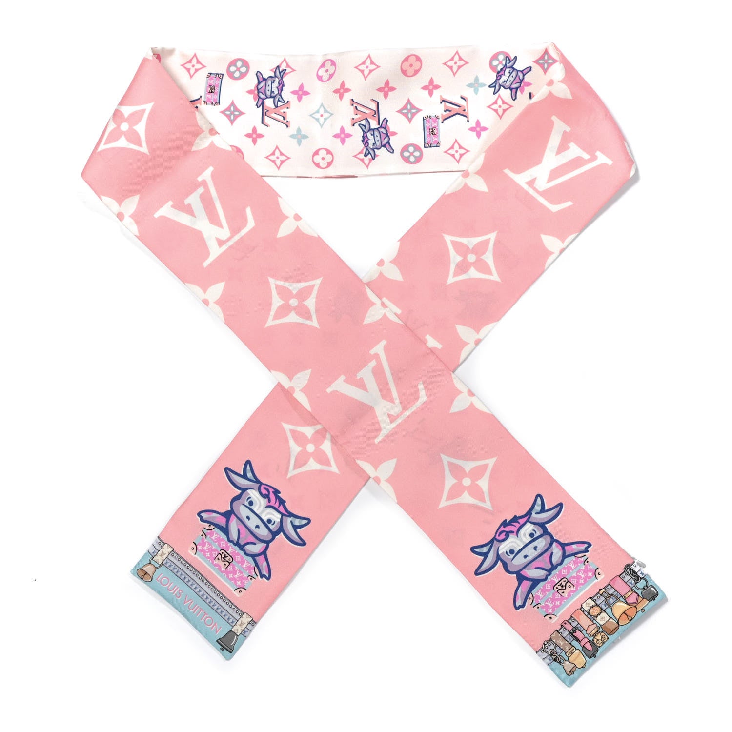 Louis Vuitton Silk Monogram Rodeo Bandeau Rose 1 of 3