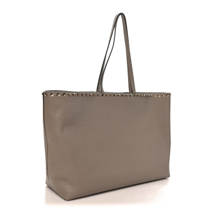 Valentino Garavani Grained Calfskin Rockstud Shoulder Tote Clay 3 of 9