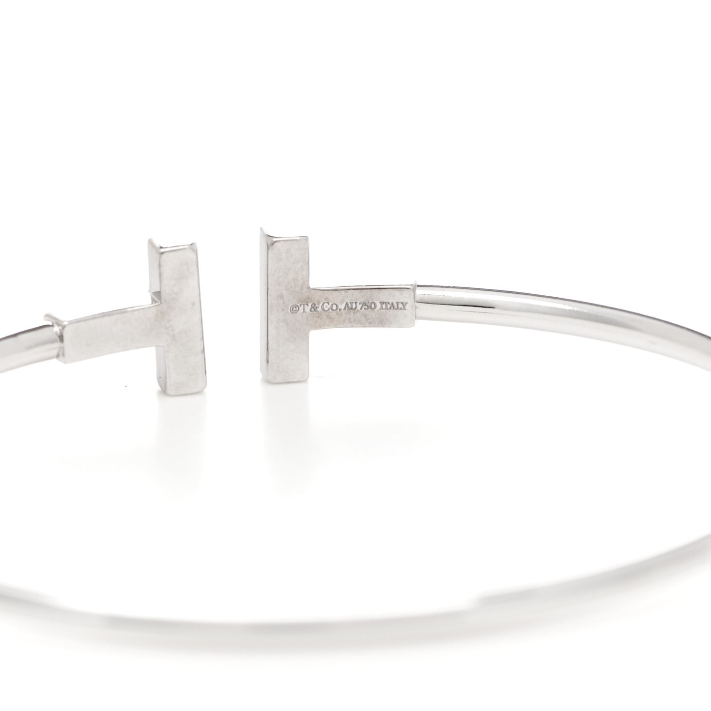 18K White Gold Ruby T Wire Bracelet