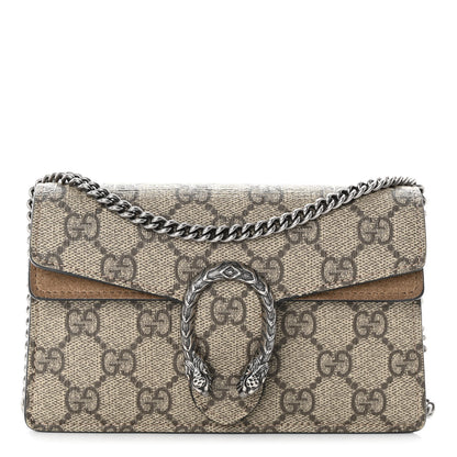 Gucci GG Supreme Monogram Super Mini Dionysus Shoulder Bag Taupe 1 of 11