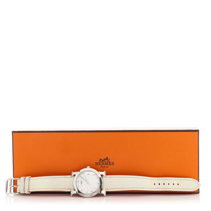 Hermes Stainless Steel Epsom 31mm Heure H Ronde Quartz Watch Blanc 5 of 5