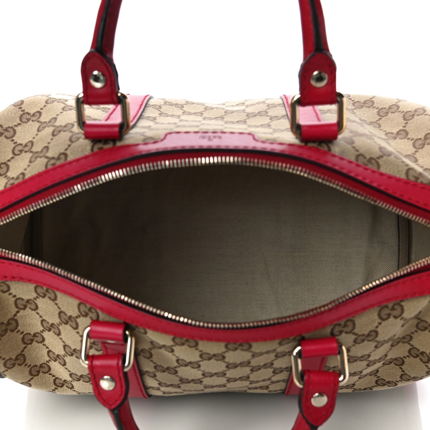 Gucci Monogram Medium Joy Boston Hibiscus Red 4 of 11