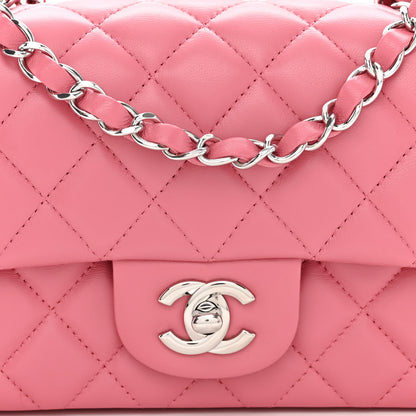 Chanel Lambskin Quilted Mini Rectangular Flap Pink 8 of 10