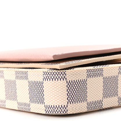 Louis Vuitton Damier Azur Pochette Felicie Chain Wallet Rose Ballerine 14 of 14