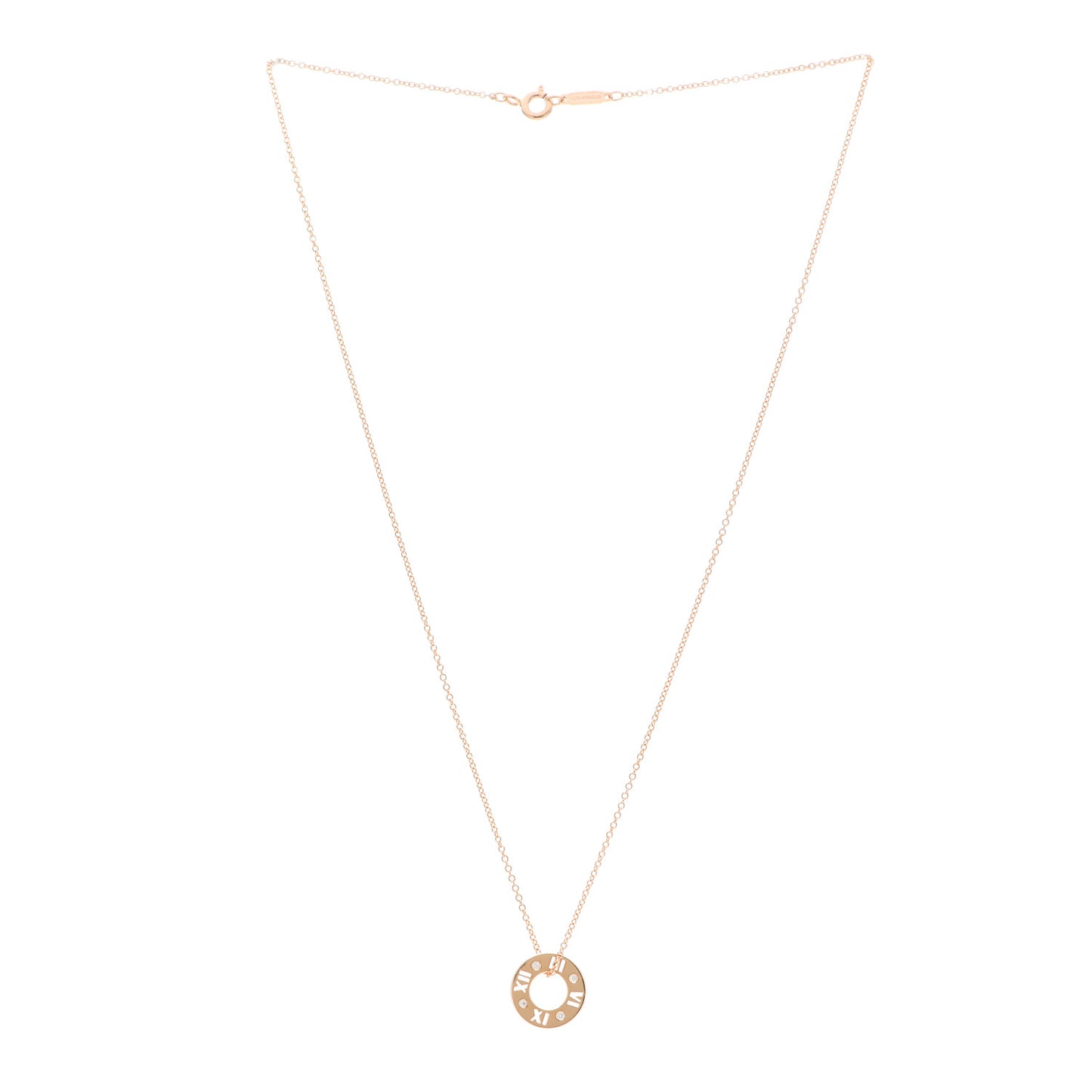 18K Rose Gold Diamond Atlas Pierced Pendant Necklace