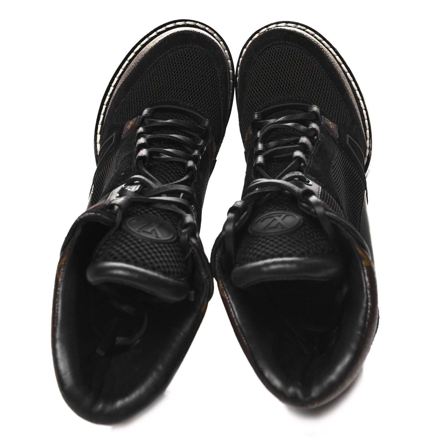 Suede Calfskin Monogram Star Trail Ankle Boots 40 Black