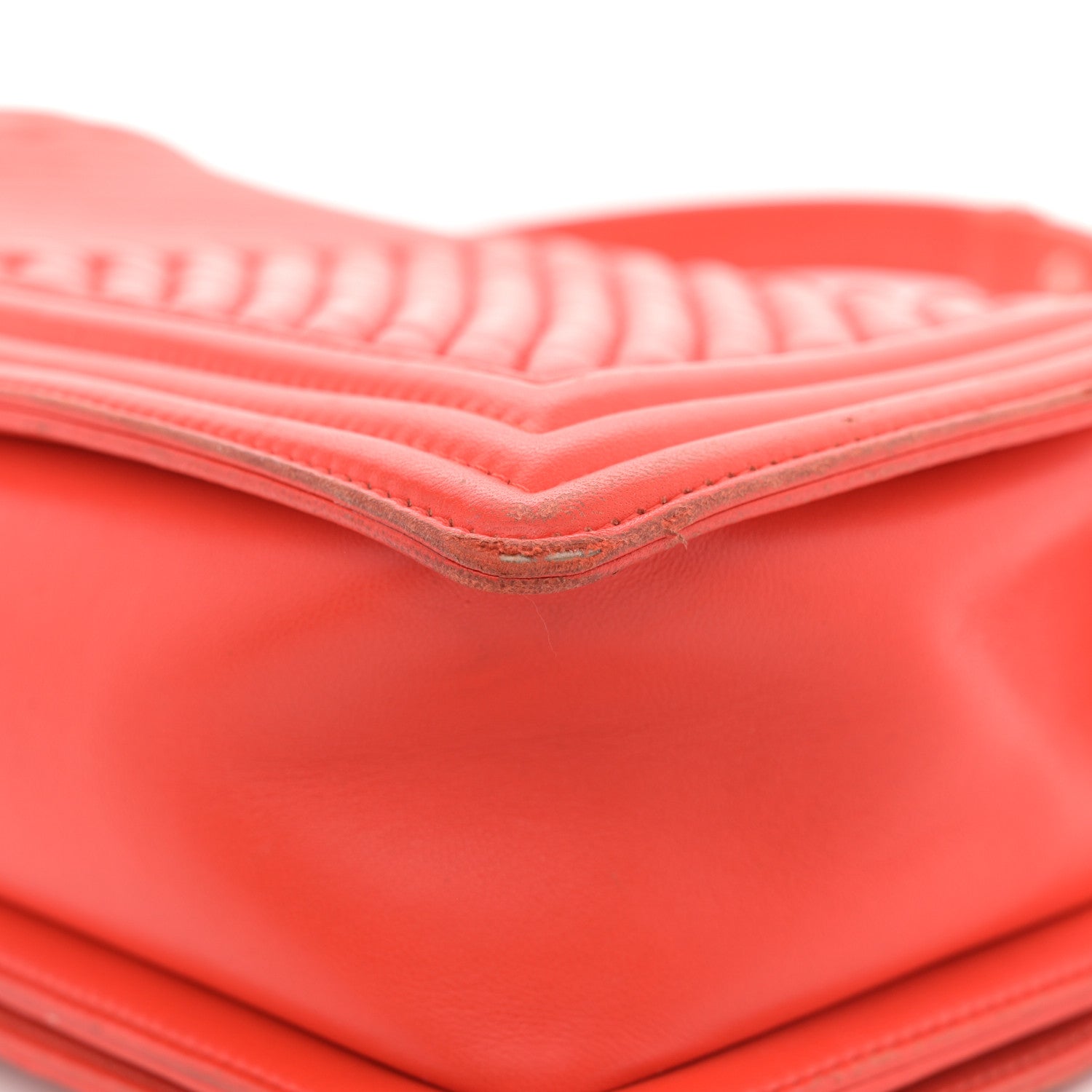 Chanel Calfskin Chevron Quilted New Medium Boy Flap Orange 12 of 21