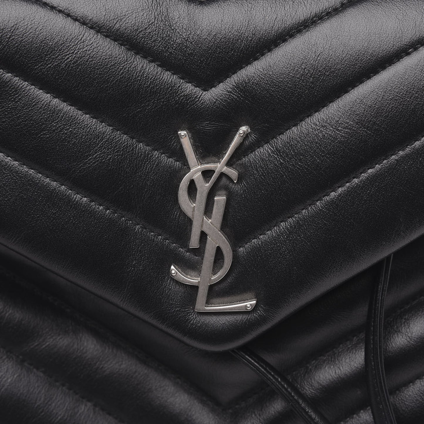 Calfskin Y Quilted Monogram Medium Loulou Backpack Black