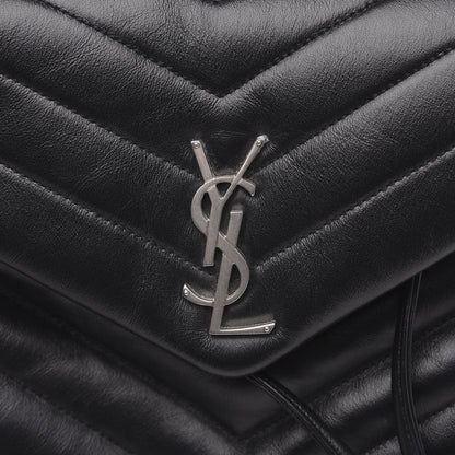 Saint Laurent Calfskin Y Quilted Monogram Medium Loulou Backpack Black 7 of 11