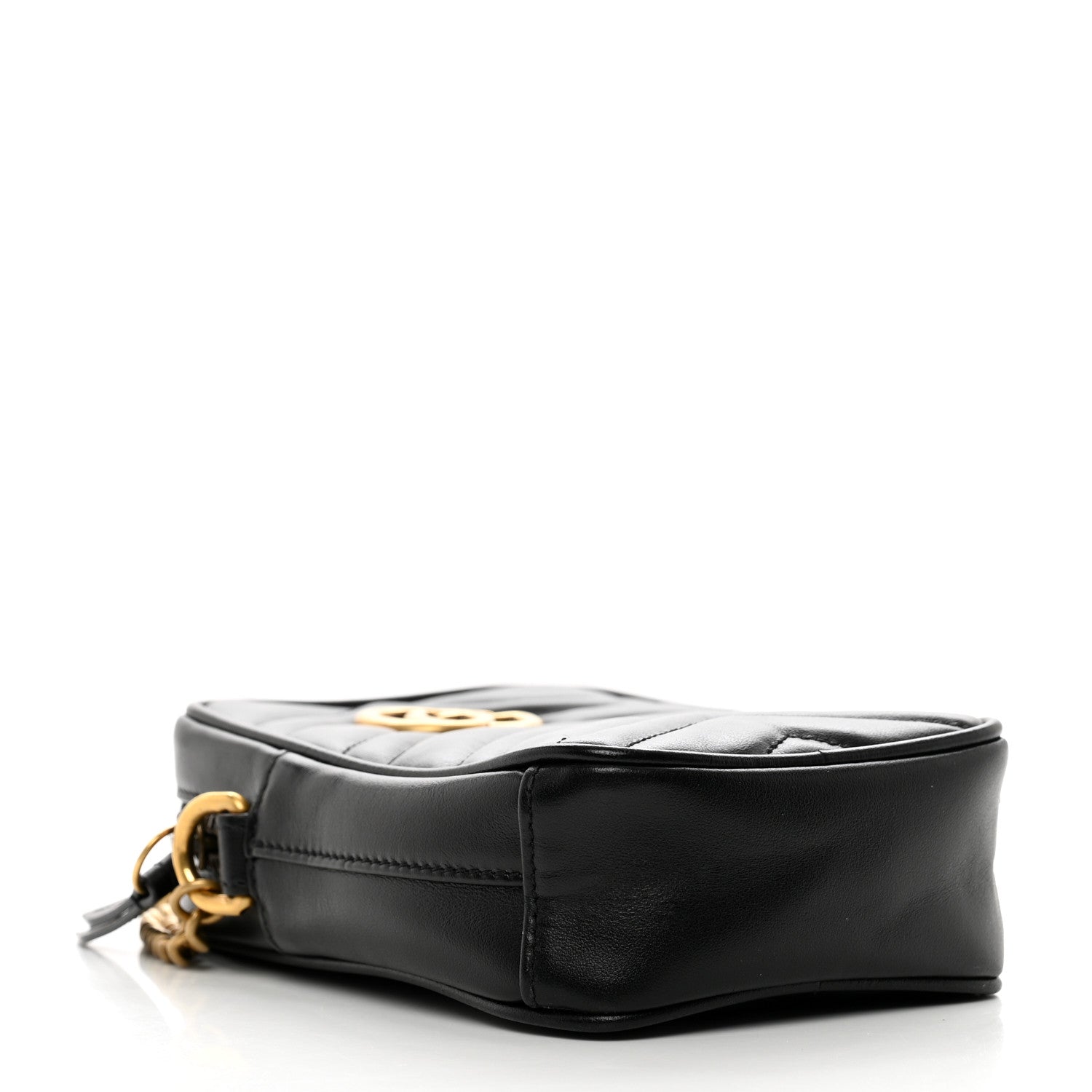 Gucci Calfskin Matelasse Mini GG Marmont Crossbody Bag Black 4 of 10