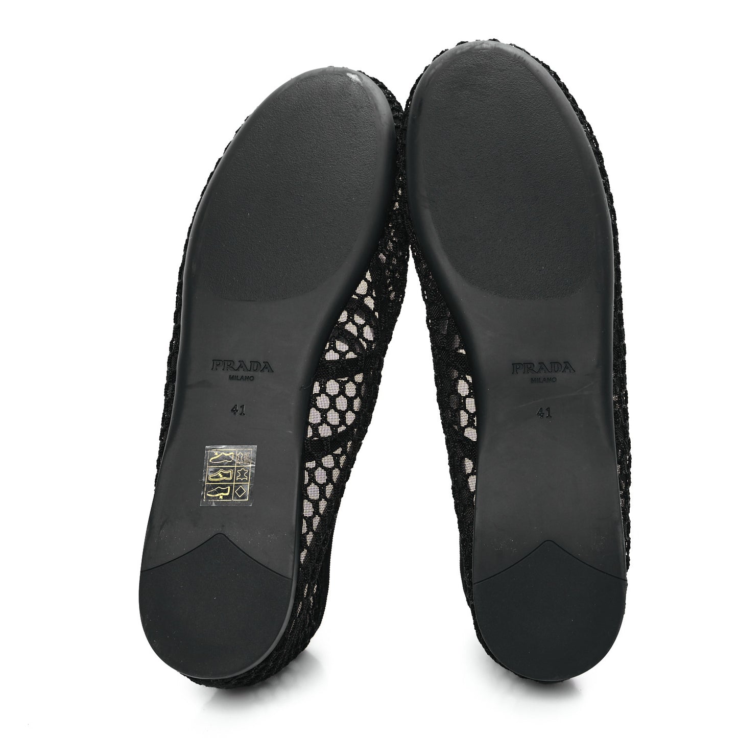 Mesh Fabric Ballerina Flats 41 Black