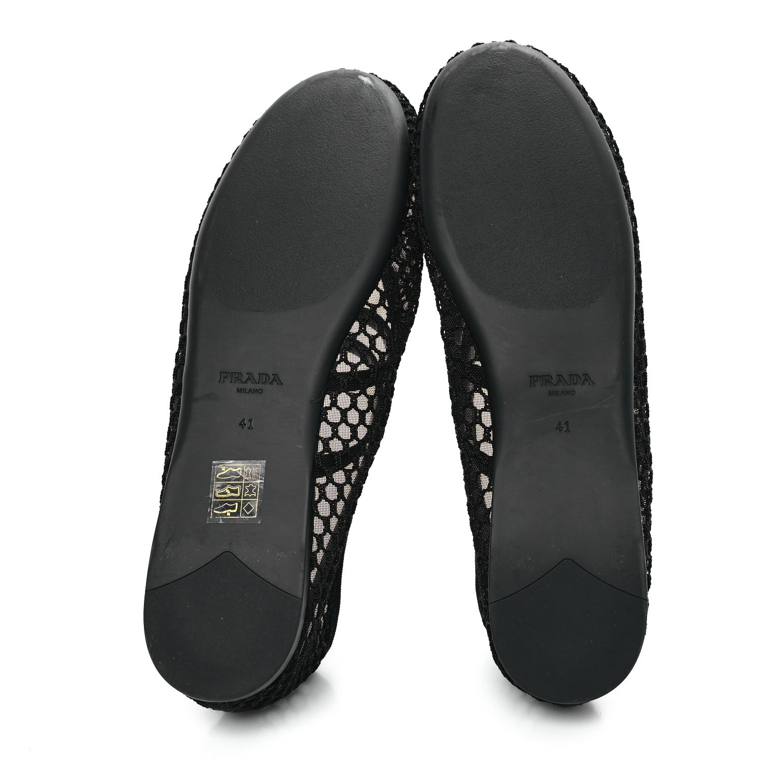 Prada Mesh Fabric Ballerina Flats 41 Black 6 of 8