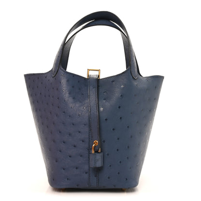 Hermes Ostrich Picotin Lock 18 Bleu Roi 1 of 14