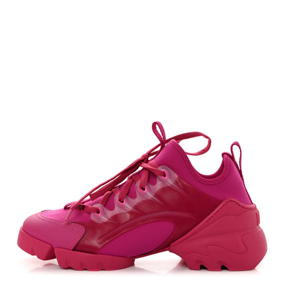 Christian Dior Neoprene Rubber Womens D-Connect Sneakers 37.5 Fuchsia 1 of 9