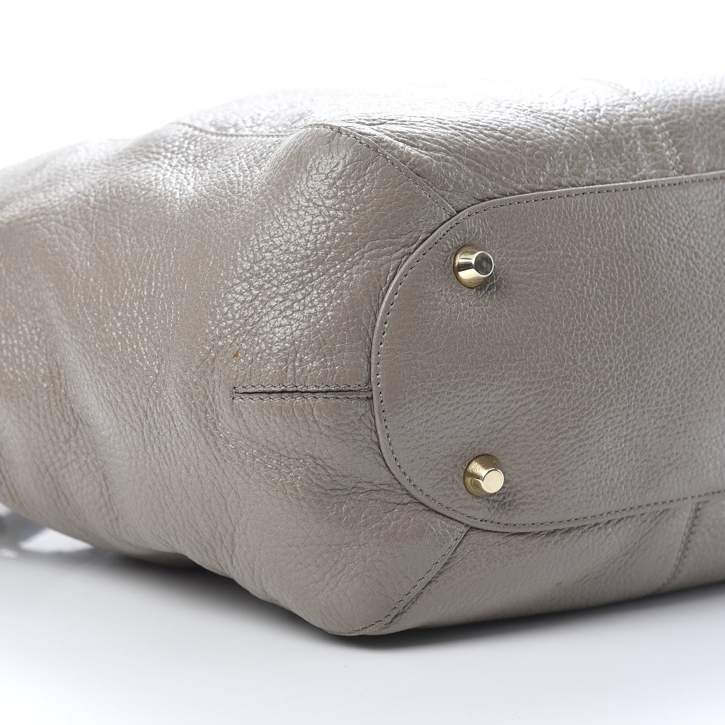 Glossy Grained Deerskin Anna Shoulder Bag Moonstone
