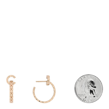 Chanel 18K Beige Gold Medium Coco Crush Hoop Earrings 2 of 5