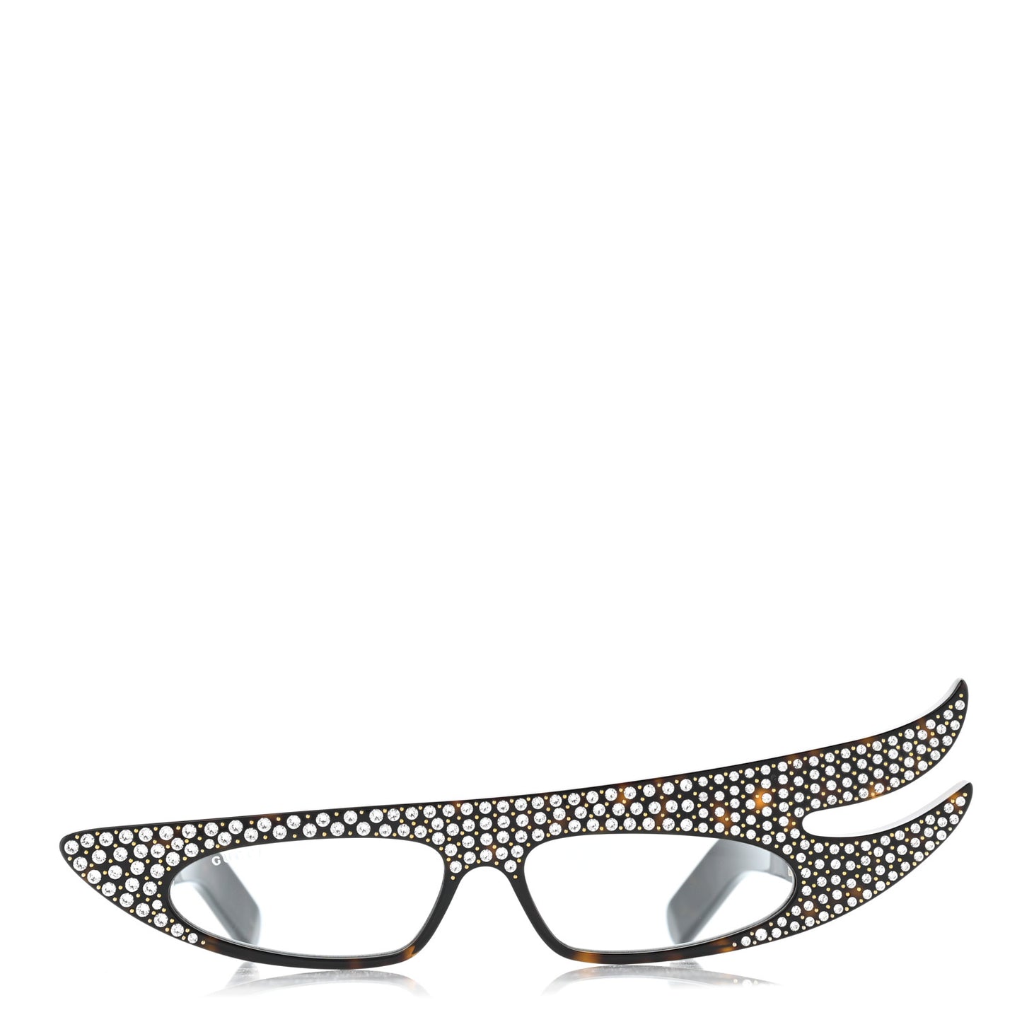 Acetate Asymmetrical Crystal Sunglasses GG0240S Havanna