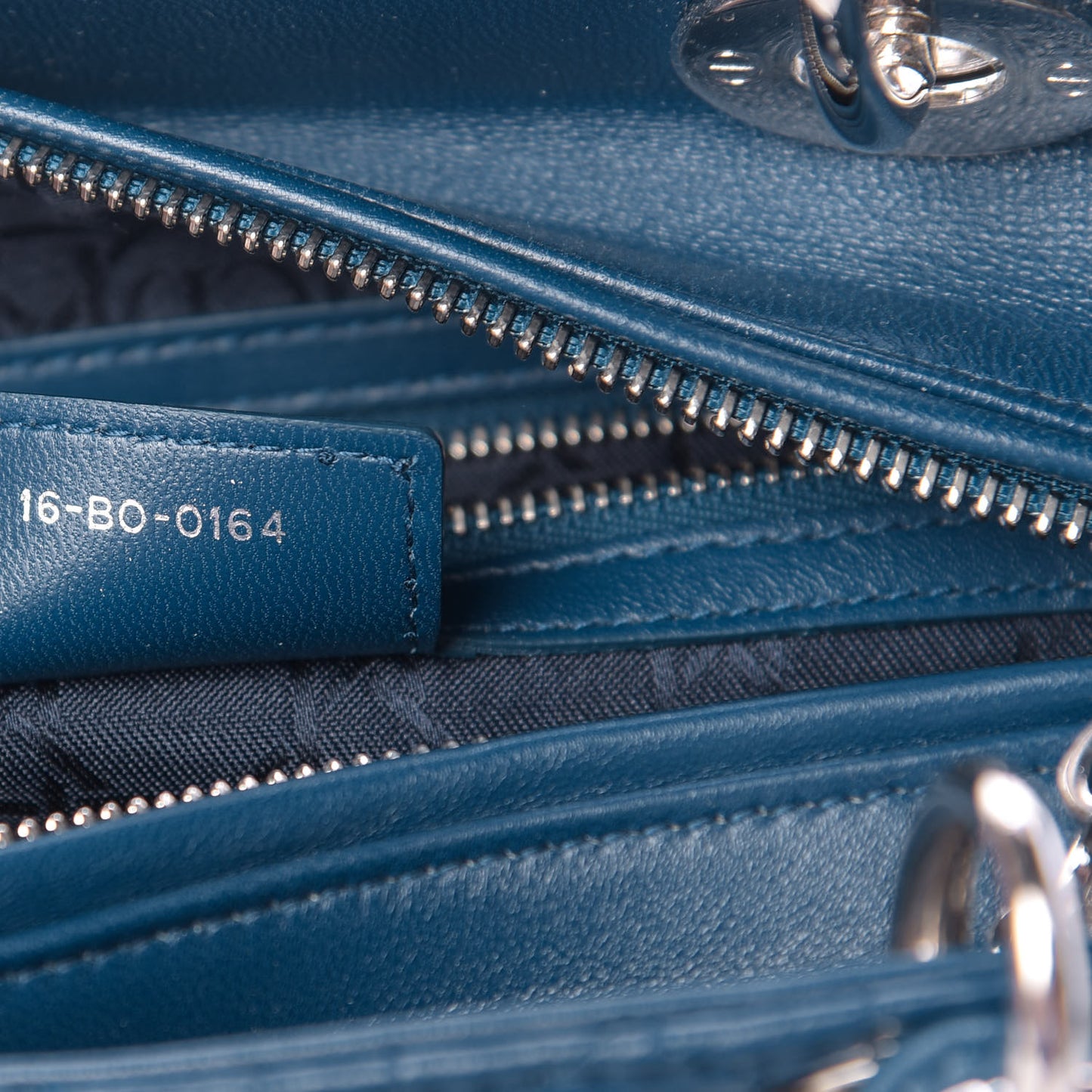 Lambskin Cannage Medium Lady Dior Blue