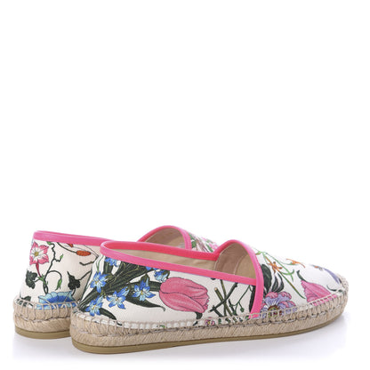 Gucci Canvas Flora Print Espadrilles 40 White Multicolor Fuxia 4 of 7