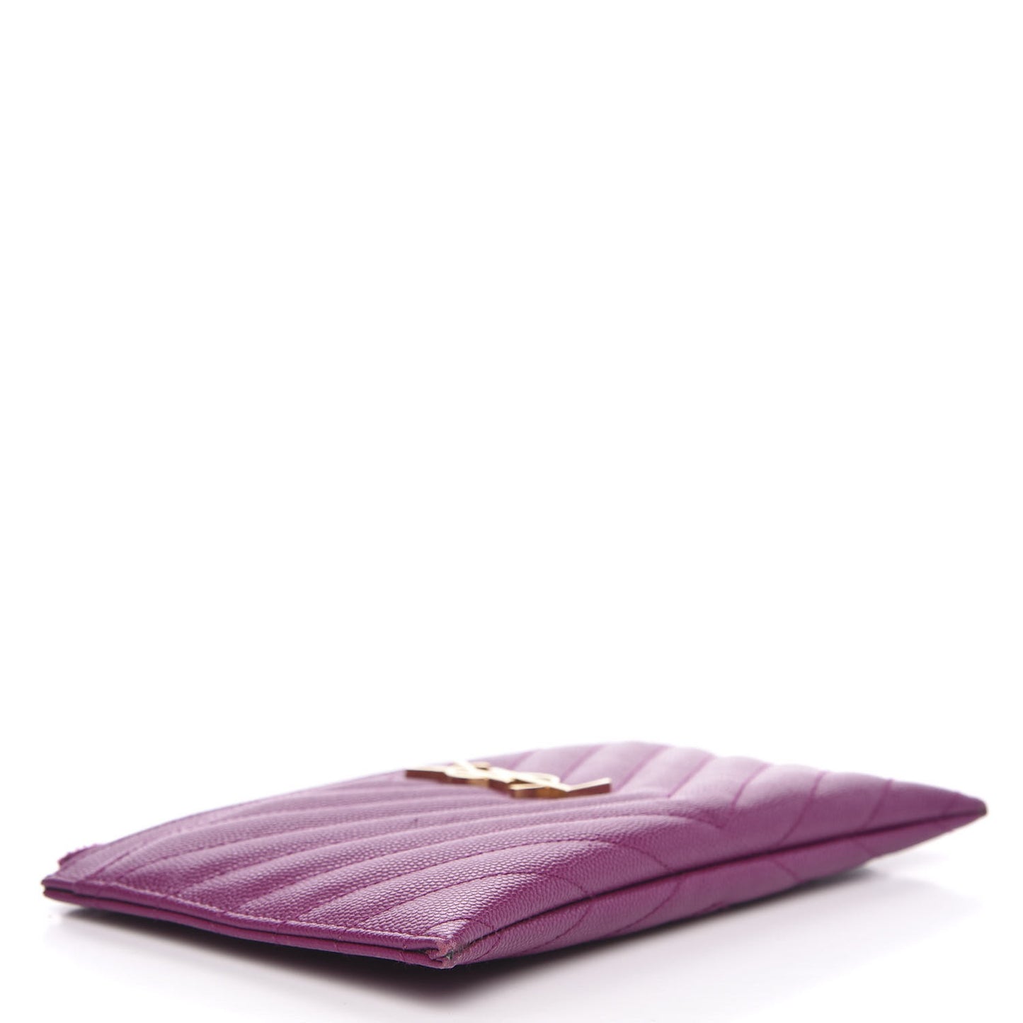 Grain De Poudre Chevron Monogram Bill Pouch Dark Grape
