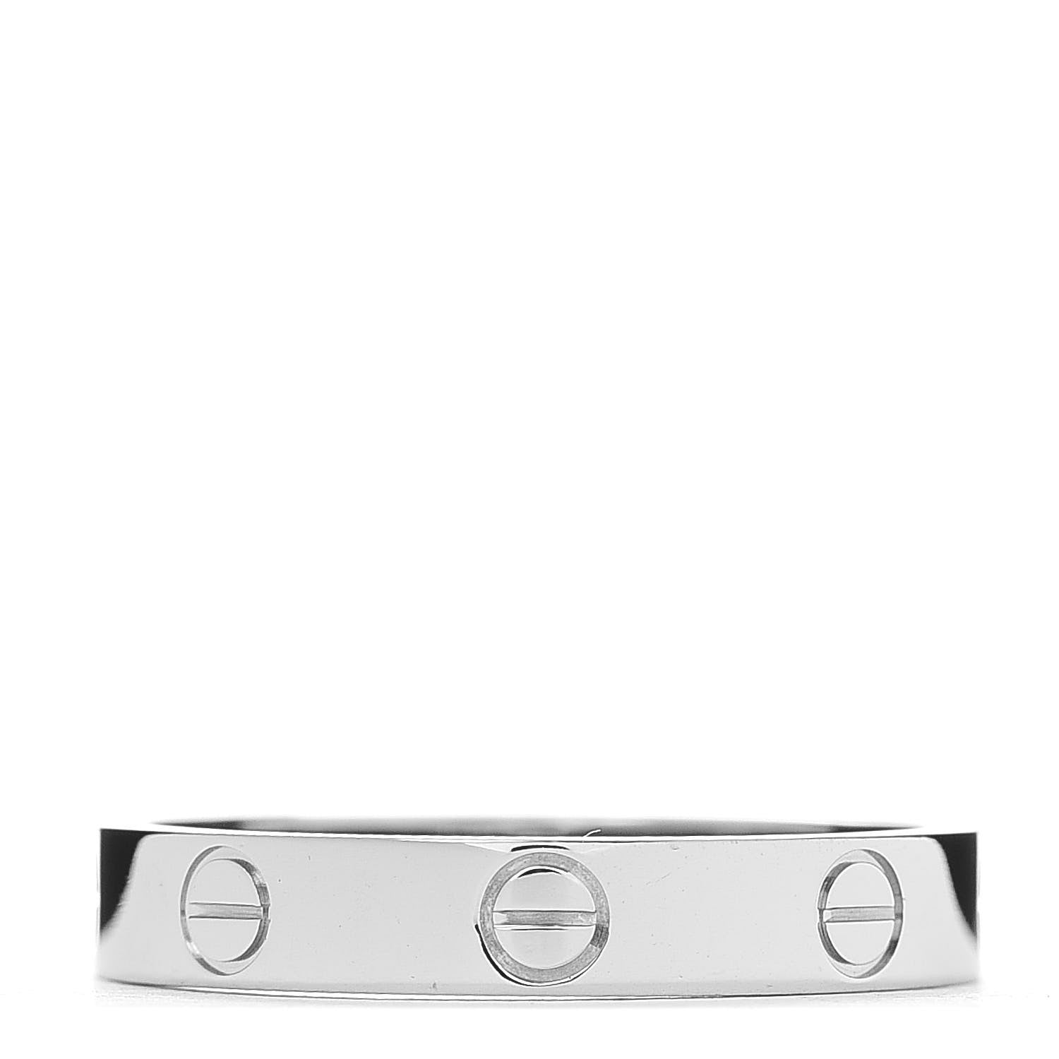 Cartier 18K White Gold 3.5mm LOVE Wedding Band Ring 57 8 1 of 5