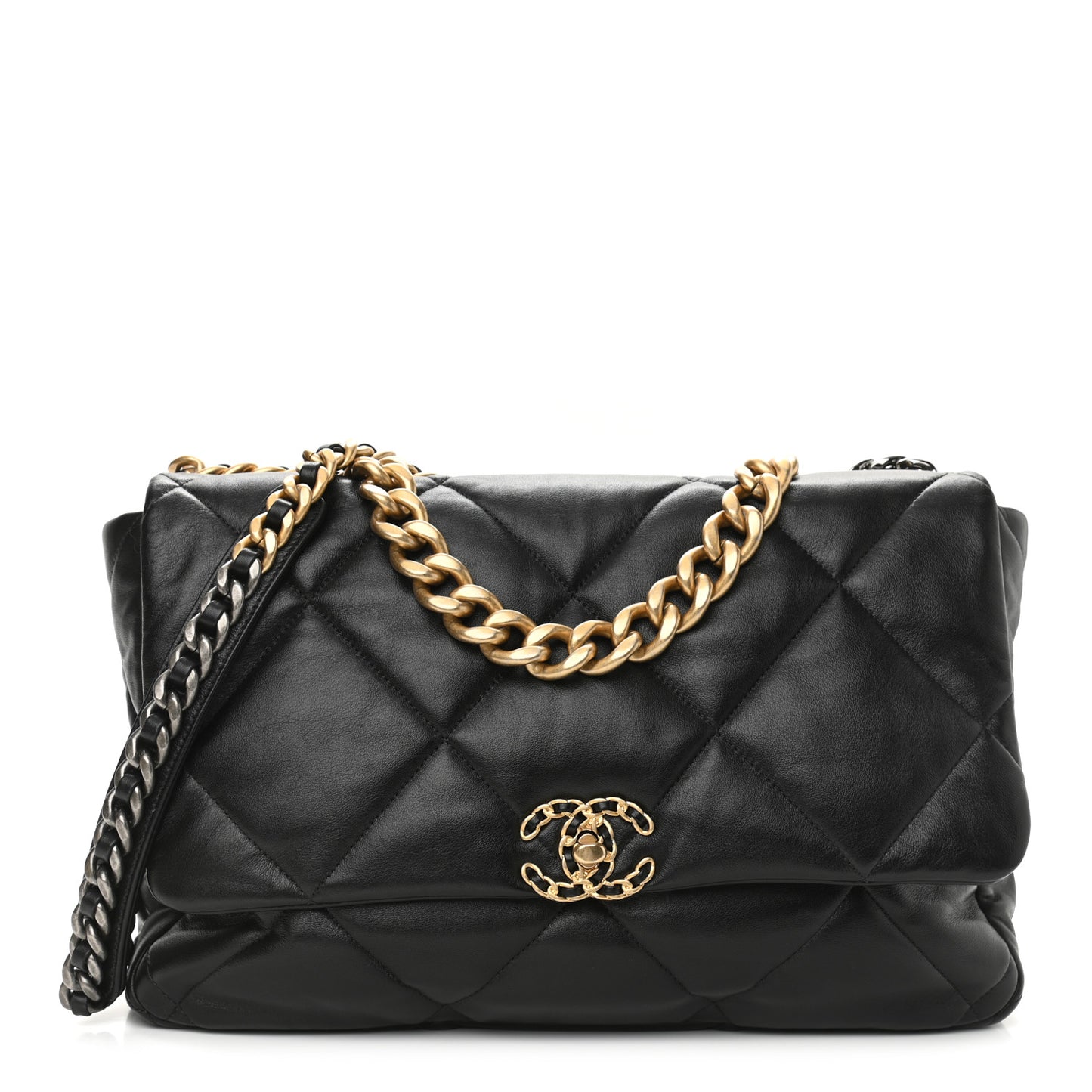 Lambskin Quilted Maxi Chanel 19 Flap Black